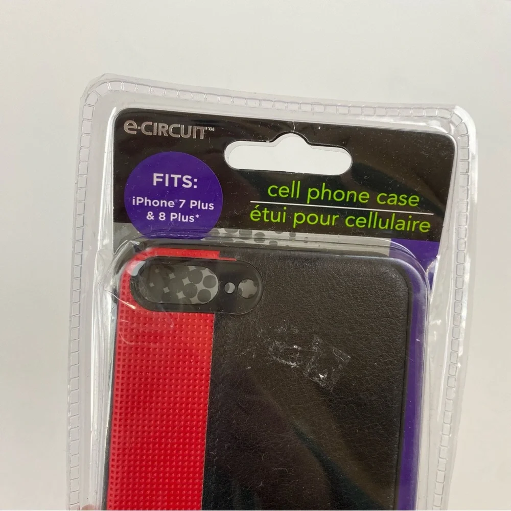 E-Circuit Cell phone Case Fits iPhone 7 Plus & 8 Plus Red Black